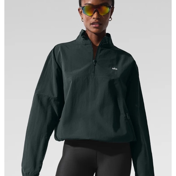 ALO Yoga Jackets & Blazers - Light Weight Takeaway Track Pullover  limited  color charcoal green (sold out